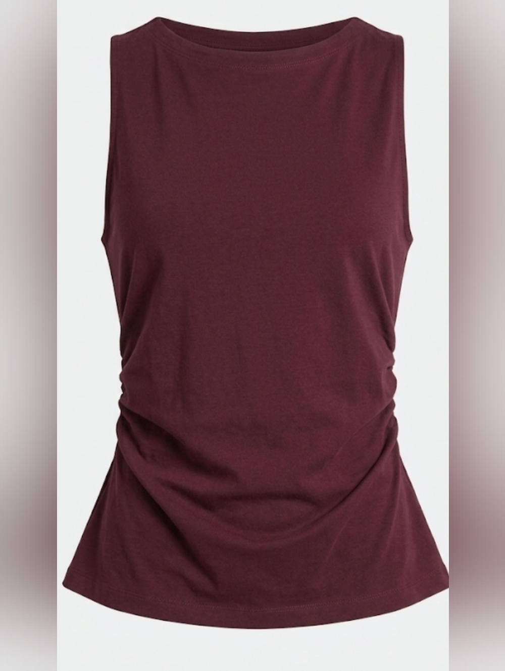 NWT Madewell Cinched Crewneck Tank Dark Fig Size Small